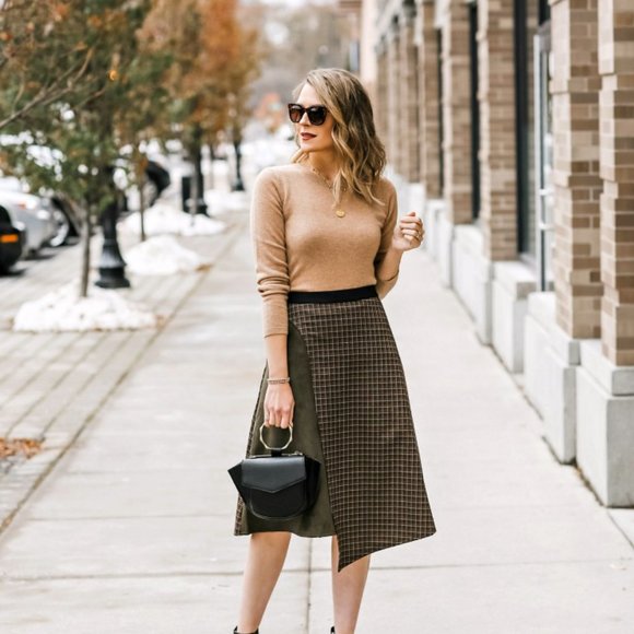 ASSYMETRICAL FAUX WRAP SKIRT - Picture 5 of 14